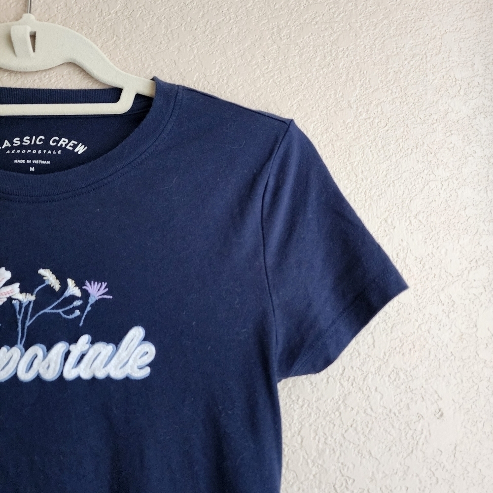 Aeropostale Women's Navy Blue Graphic Short Sleeve Tee Size M - Picture 3 of 11